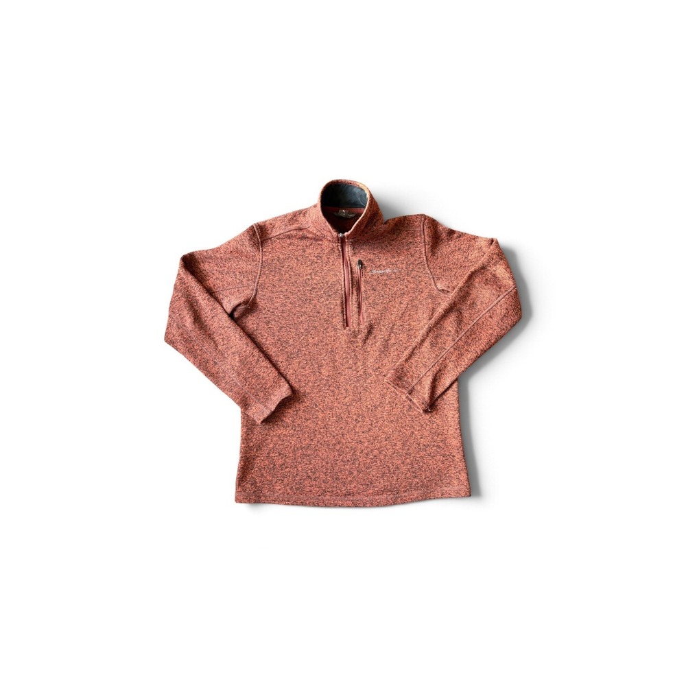 Eddie Bauer Men's Heather Red Fall 1/4 Zip Mock Neck Pullover Sweatshirt Size M